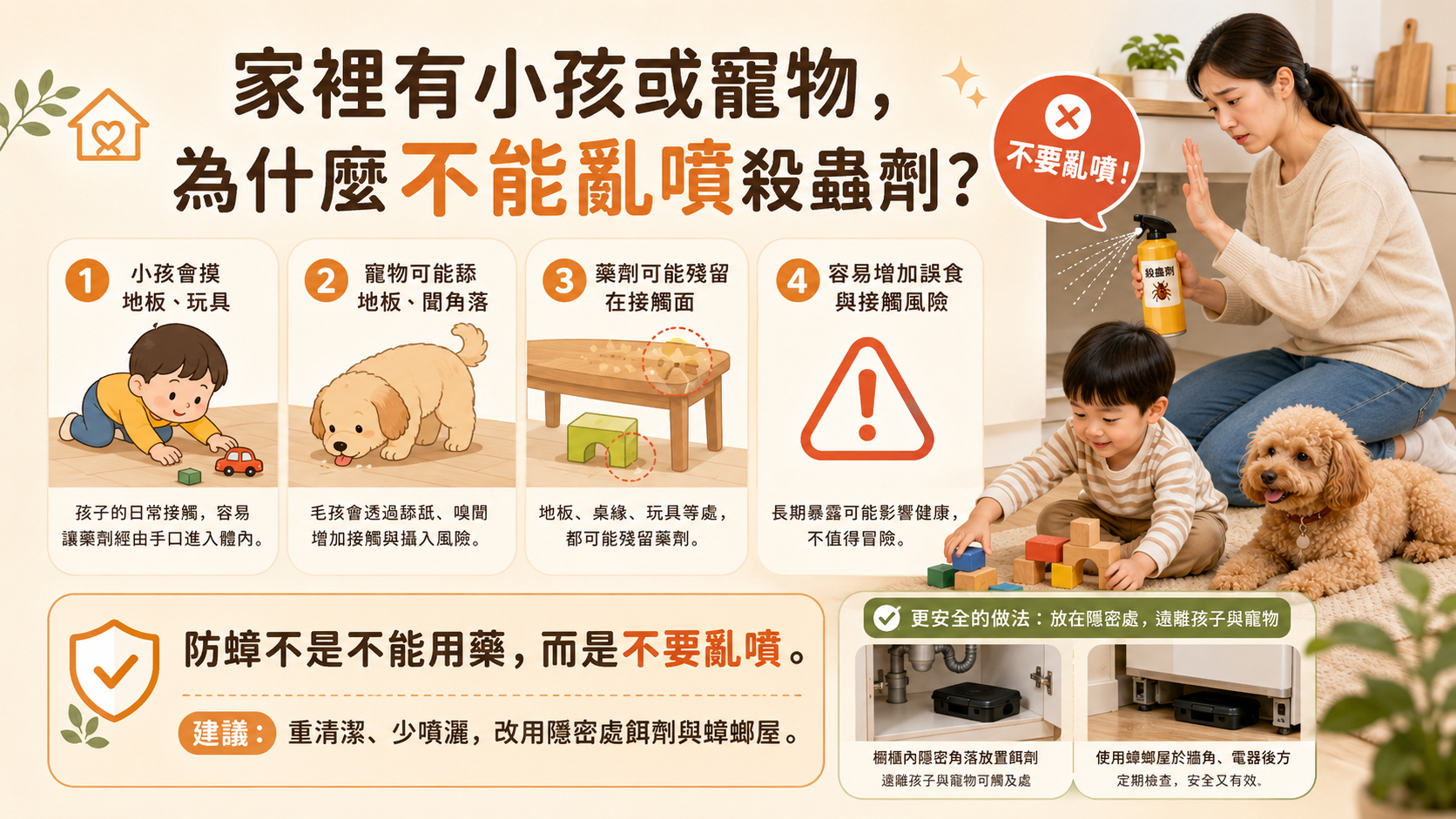 家裡有小孩寵物怎麼安全防蟑？
