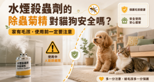 水煙殺蟲劑的除蟲菊精對貓狗安全嗎？家裡有毛孩使用前一定要注意
